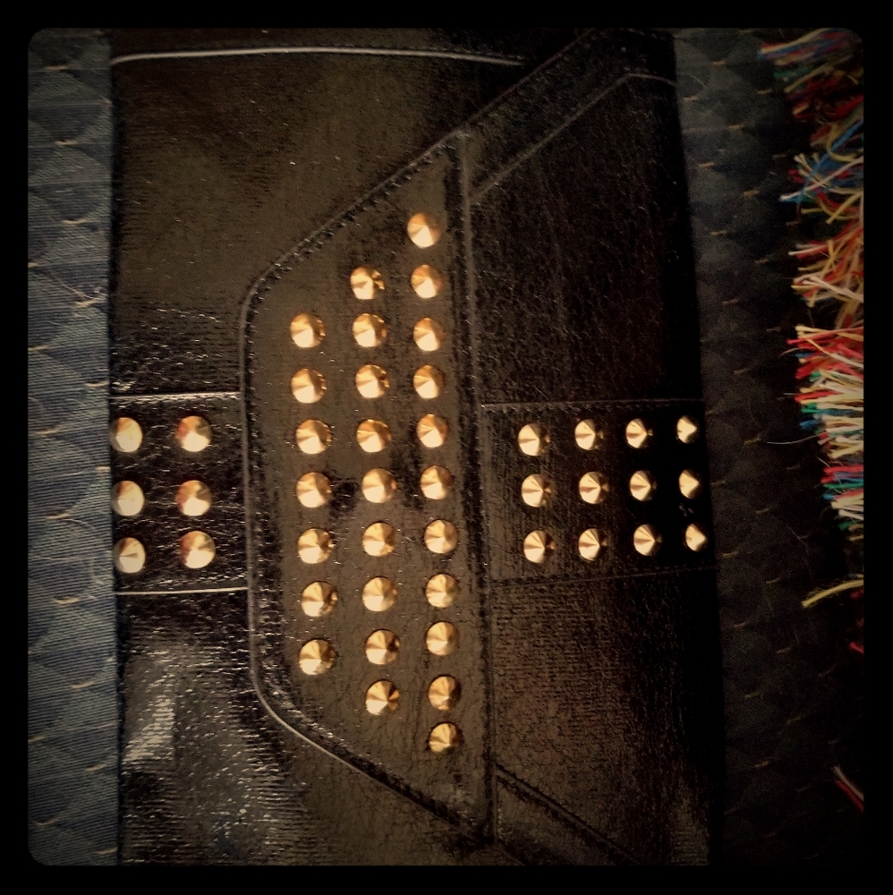 Black studded purse
